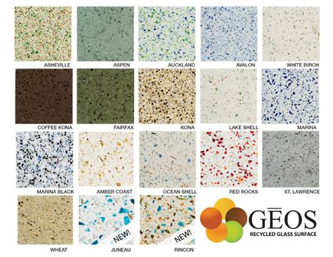 GEOS Recycled Glass Surfaces comes in 18 designer colors...sure to INSPIRE! # ...