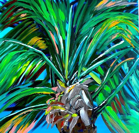 Abstract Palm Tree Large Palm tree painting on Canvas Original Palm tree Painting Abstract ...