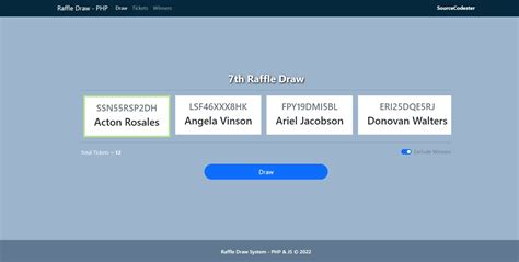 Raffle Draw System using PHP and JavaScript Free Source Code ...