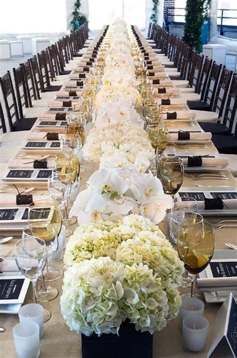 Gorgeous Long Hydrangea Centerpiece- B. Lovely Events