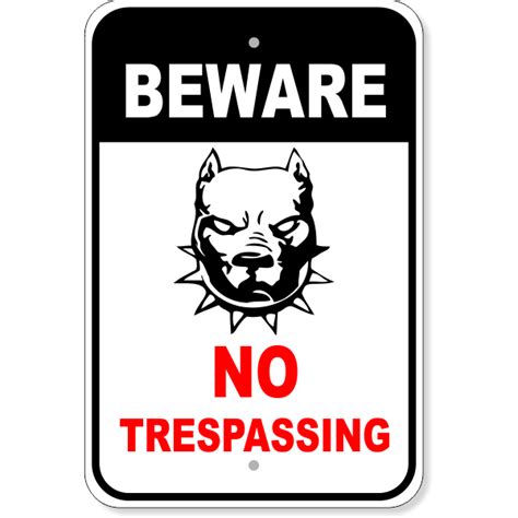 No Trespassing Beware of Dog Vertical Sign - Custom Signs