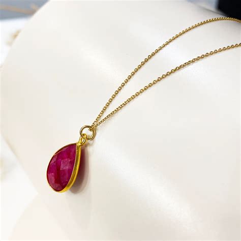 Red Ruby Necklace Real Ruby Necklace Harmony Necklace Real - Etsy