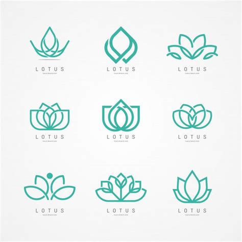 six logos for lotuss with leaves on them