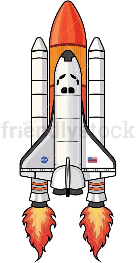 Nasa Space Shuttle Launching Cartoon Vector Clipart Friendlystock | The Best Porn Website