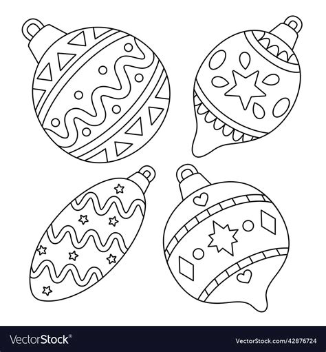 Christmas ornament coloring page for kids Vector Image