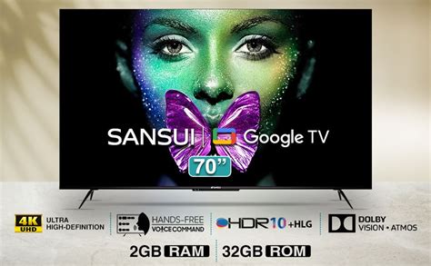 Sansui 177 cm (70 inches) 4K UHD LED with ARM CA53 processor, Google TV ...