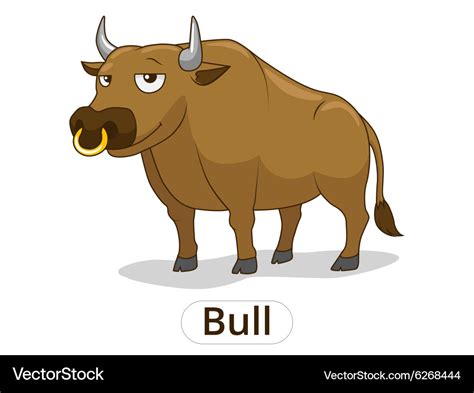 Bull animal cartoon for children Royalty Free Vector Image