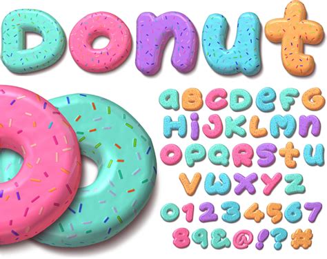 Donut 3D Letters PNG Donut Alphabet Clip Art PNG Candy | Etsy