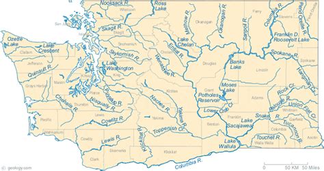 Map Of Washington State Rivers | East Map