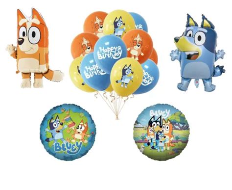 BINGO BLUEY BALLOONS Bluey Theme Foil Printed Latex Birthday party ...