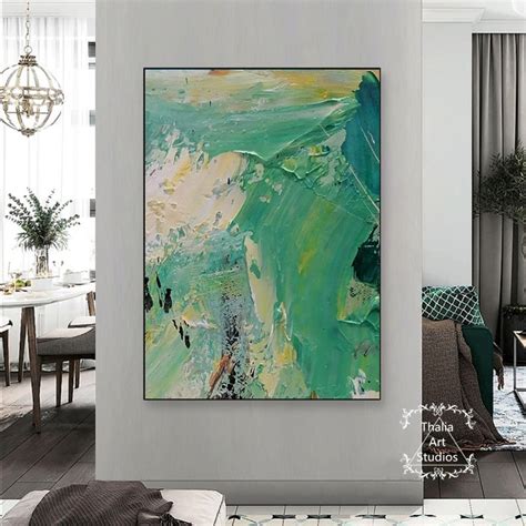 Large Green Abstract Painting Green Abstract Wall Art - Etsy