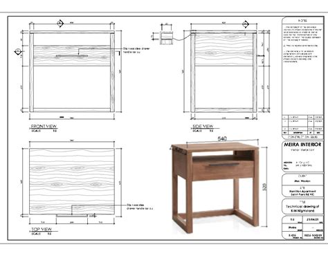 KIN NIGHTSTAND - FURNITURE SHOP DRAWING - CAD Files, DWG files, Plans and Details