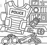 Police Officer Equipment Coloring Page For Kids 12902463 Vector Art At  sketch template