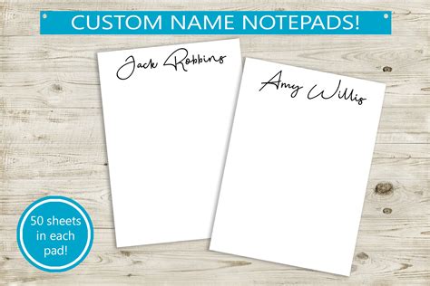 Custom Name Notepads // 50 sheets per stack 4x5.5 | Etsy