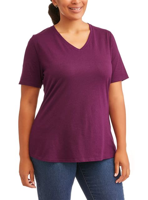 Terra & Sky - Terra & Sky Women's Plus Size Elevated Everday V-Neck T ...