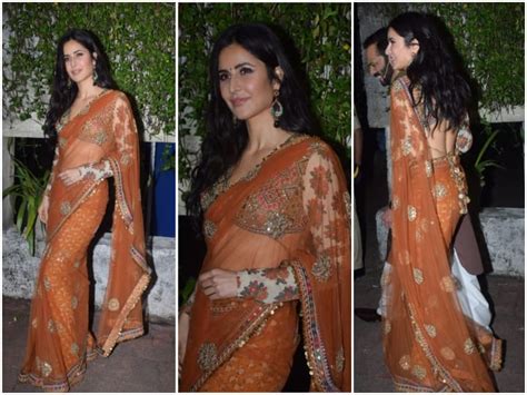 Katrina Kaif seen in an orange sari during the promotions of Sooryavanshi - see photos - Bharat ...