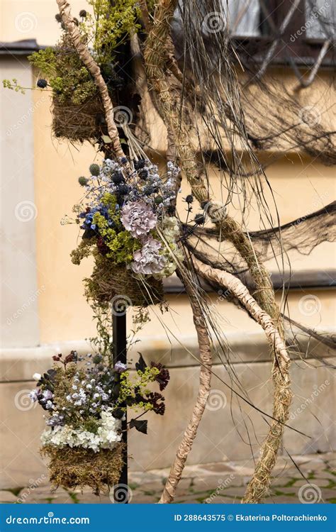 Creative Flower Arrangement. the Flower Arch is Beautifully Decorated ...