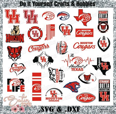 Houston Cougars NEW Custom University Designs. SVG Files, Cricut, Silhouette Studio, Digital Cut ...