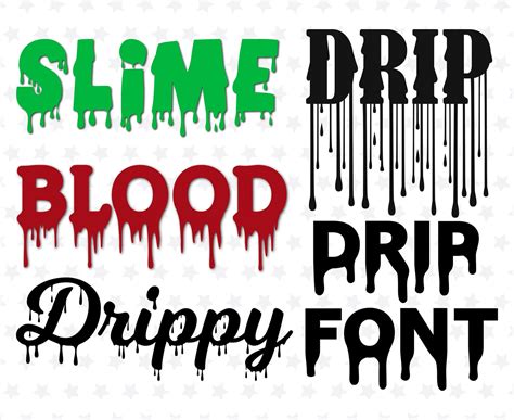 Bundle Drip Fonts Slime Font Blood Dripping Font Dripping - Etsy