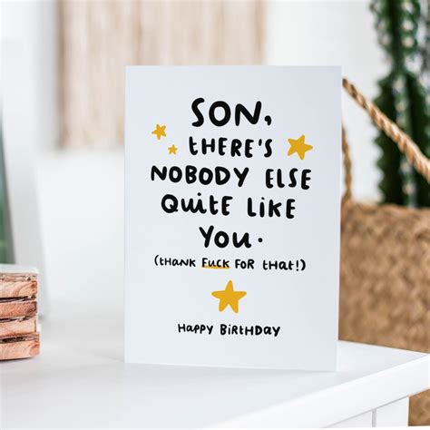 Funny Son Birthday Card Son There's Nobody Quite Like | Etsy