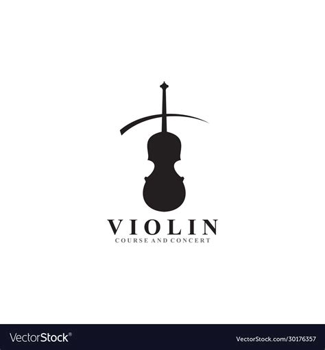 Violin icon logo design template Royalty Free Vector Image