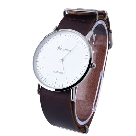 Fashion Casual Geneva Unisex Vintage Leather Band Wrist Watches Watch ...