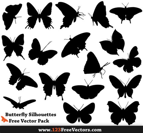 Free Butterfly Silhouette Vector Pack by 123freevectors on DeviantArt