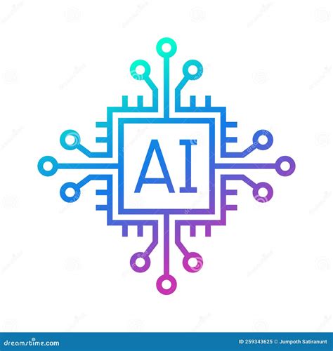 AI Processor Chip, Artificial Intelligence Technology Graphic Design ...