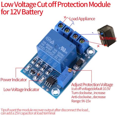 QMV 12VLVR1 12 VDC Low voltage cutoff relay