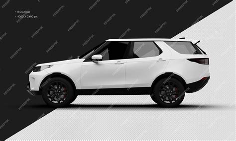 Premium PSD | Realistic isolated matte white elegant modern suv car from left side view