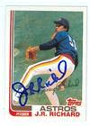 J.R. Richard autographed baseball card (Houston Astros) 1982 Topps #190