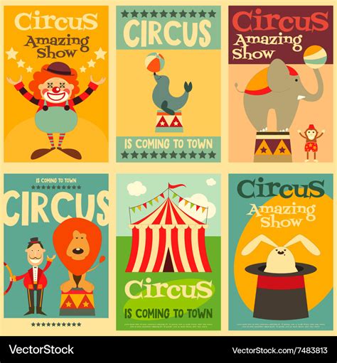 Circus posters Royalty Free Vector Image - VectorStock