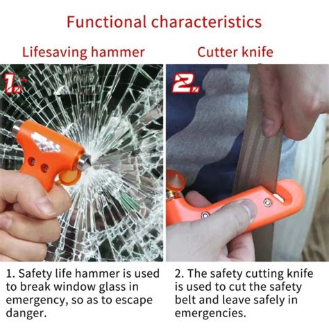 2 in 1 Safety Hammer Life saving Hammer Escape Hammer Car Window Broken ...