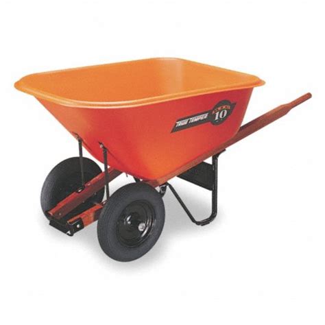 AMES TRUE TEMPER Wheelbarrow, Poly, 10 Cu. Ft., Pneumatic - 1MDY7 ...