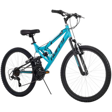 Huffy 24” Trail Runner Girls Full Suspension Mountain Bike Teal Blue - Walmart.com