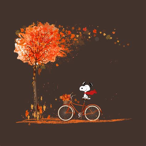 Happy Fall Autumn Leaves Snoopy - Fall With Snoopy - T-Shirt | TeePublic