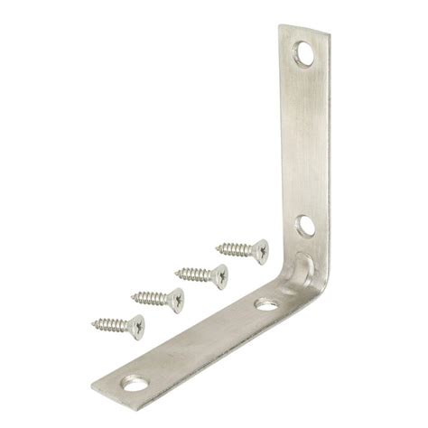 Everbilt 4 in. Stainless Steel Corner Braces (4-Pack)-14559 - The Home Depot