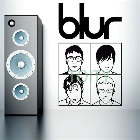 BLUR LOGO BAND MEMBERS Wall Decals Music Poster Vinyl Sticker Bar Decor Mural H93cm x W57cm-in ...