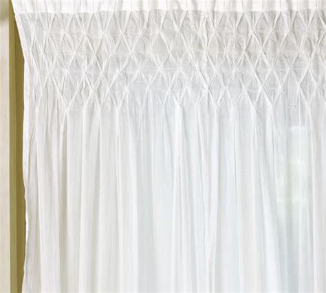Smocked Curtain | Pottery Barn | Curtains, Curtains living room ...