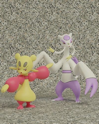 pokemon mienfoo evolution pack 3D model 3D printable | CGTrader