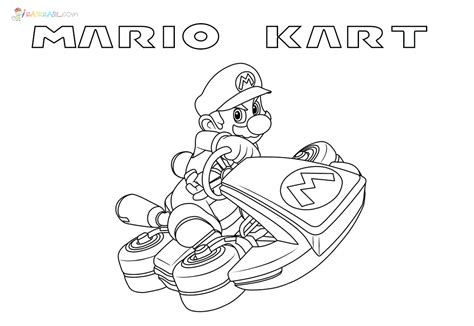 Mario Kart Mario Coloring Pages - Free Printable Templates