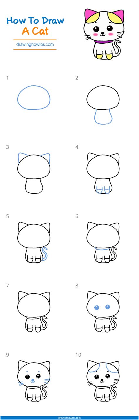 How to Draw a Cat - Step by Step Easy Drawing Guides - Drawing Howtos