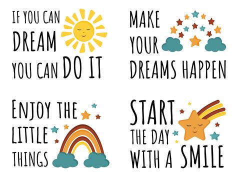 Vector set of girl slogans. Color inspirational motivational quote. Sweet cute inspiration ...