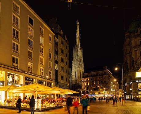 Stephansdom Or St Stephens Cathedral In The Stephansplatz At Night Vienna Austria Stock Photo ...