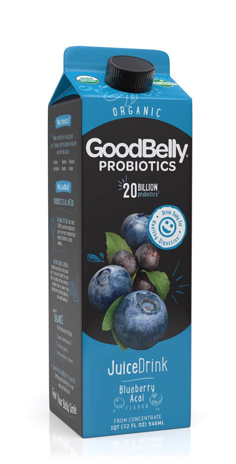 GoodBelly Probiotics Organic Blueberry Acai Juice Drink, 27.05 Fl.Oz ...