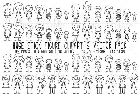 Stick Man Clipart Black And White