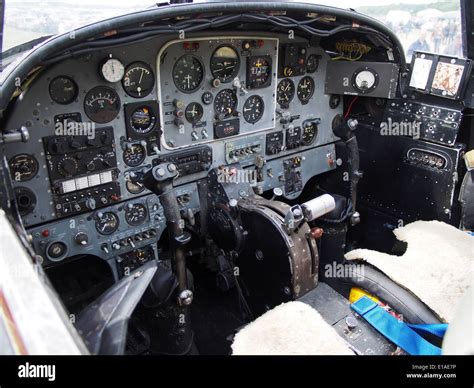 View of the interior of the cockpit of a BAC Jet Provost showing Stock ...