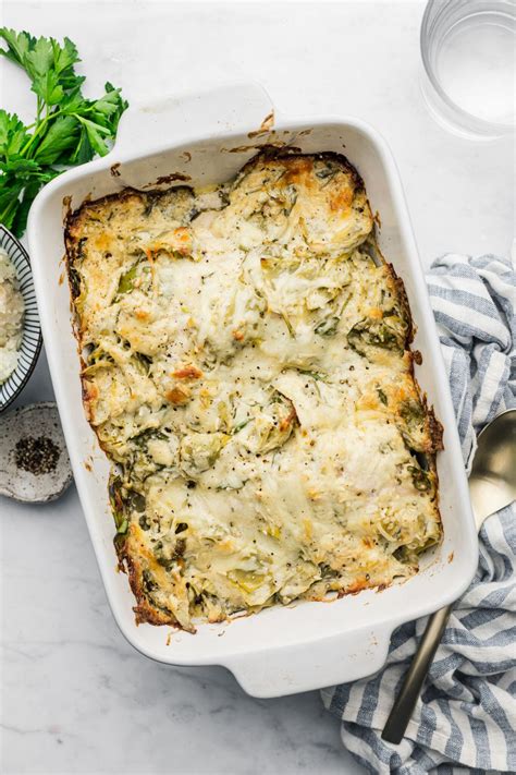 Quick-Baked Spinach Artichoke Chicken Casserole - Wholesomelicious