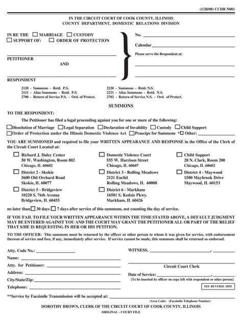 Cook county summons: Fill out & sign online | DocHub