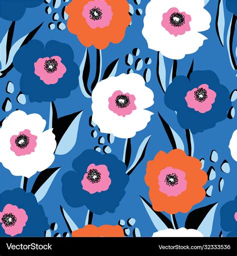 Seamless pattern large red white and blue Vector Image